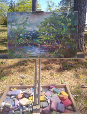 Isle of Pines on easel by Preston King