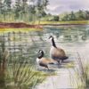 Two Geese Looking by Bambi Rogers