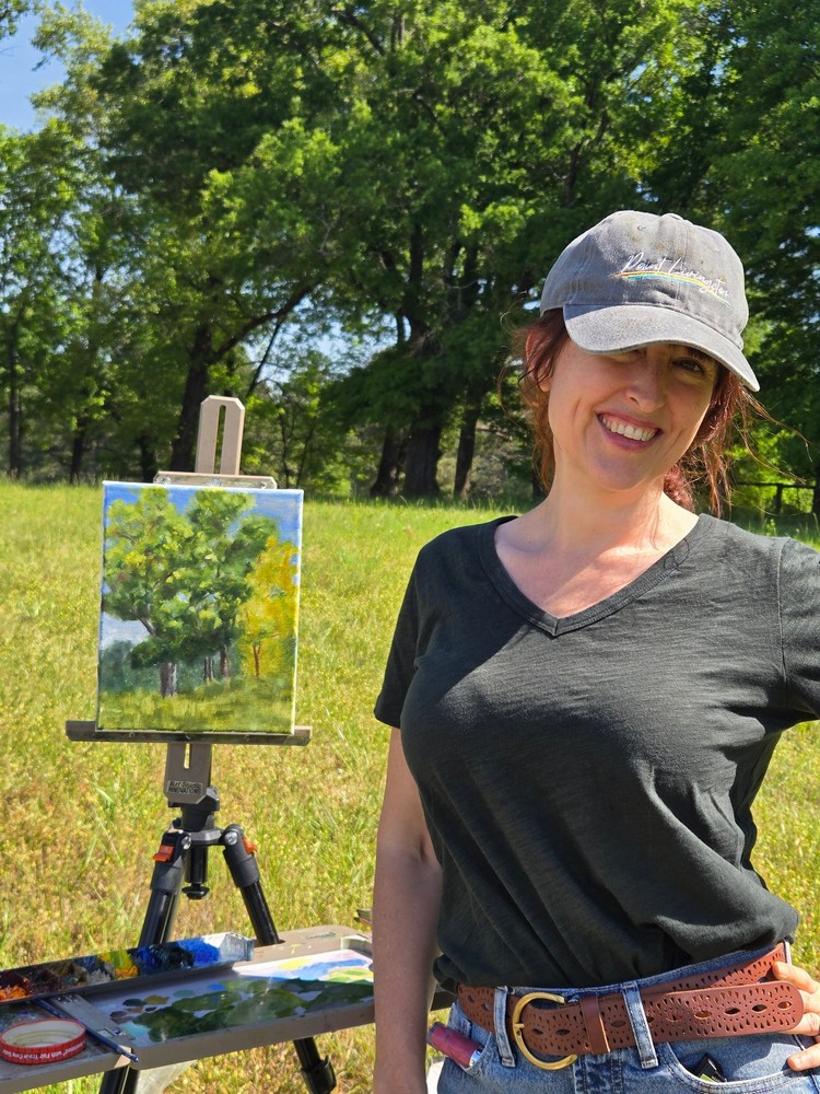 Charlie DeRuiter with easel