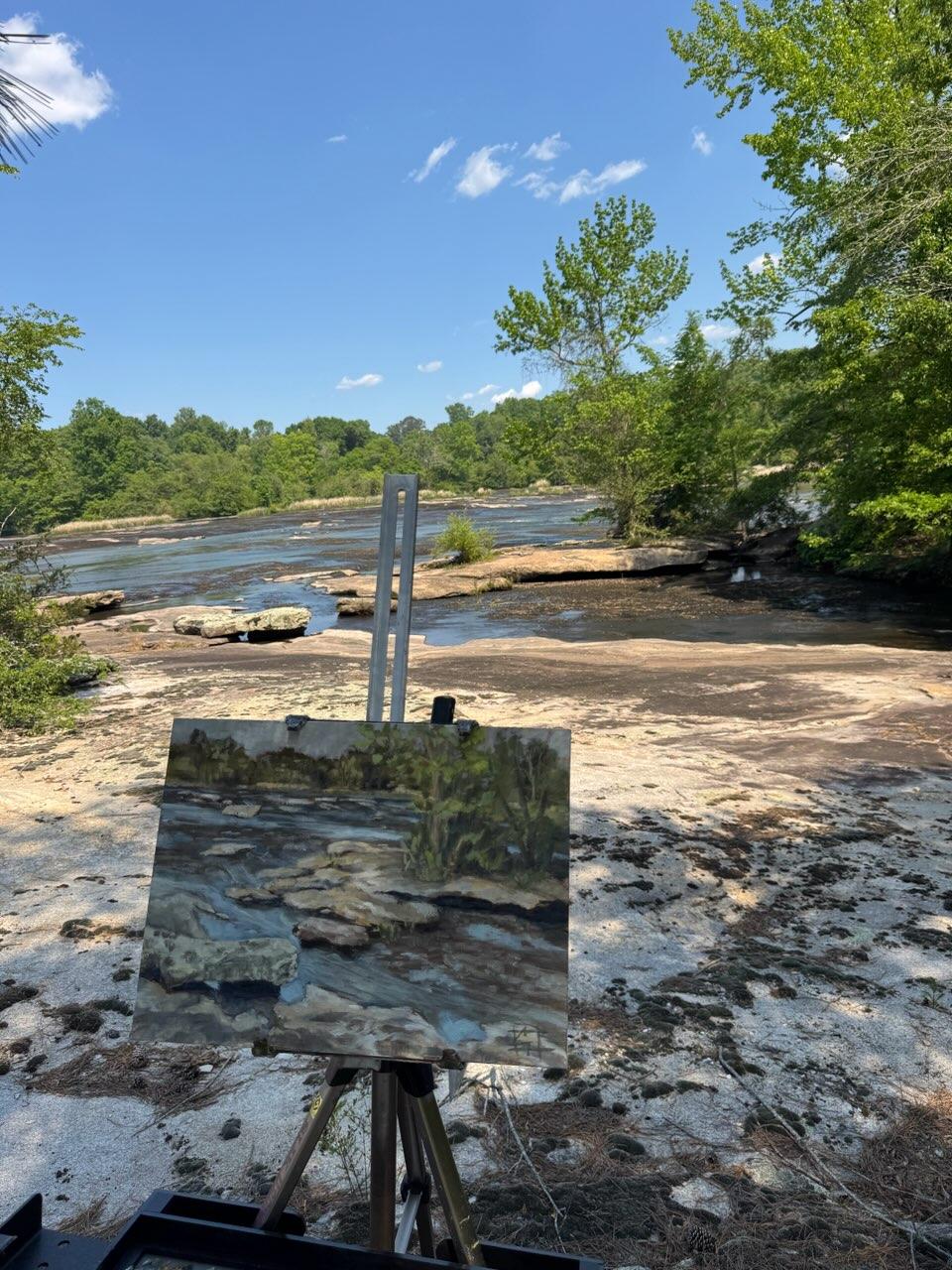 Flat Shoals Sun with easel by Lamar Gilstrap