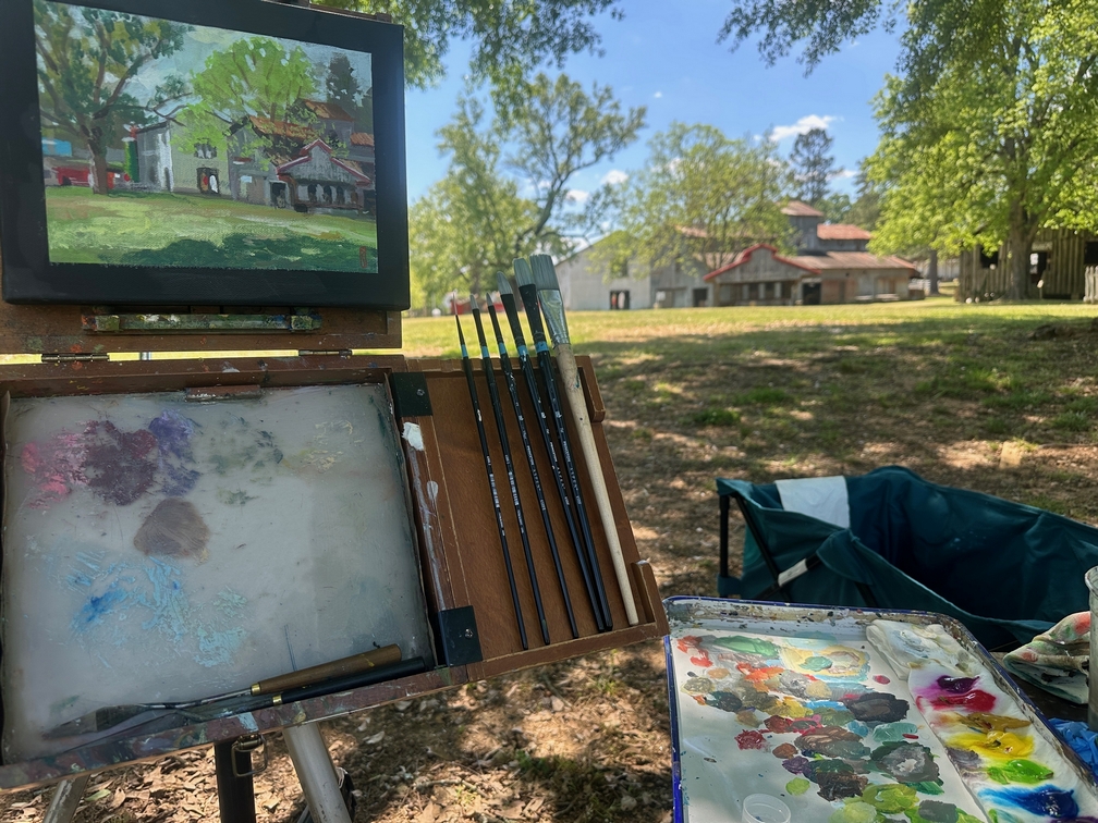 Alternative view of Spring Morning at the Cotton Pickin Fairgrounds by Charles Scogins