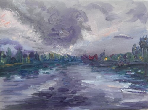 Clouds Over Lake Meriwether by Julie Bowland