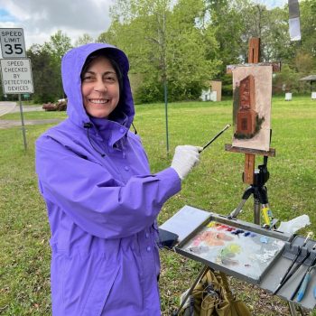 Maria Valehrach with easel