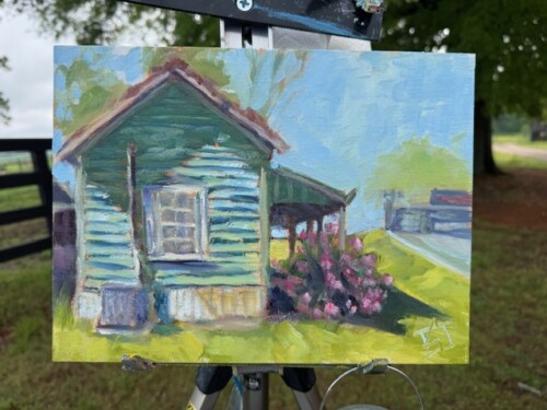 Green With Red Flowers by Lamar Gilstrap