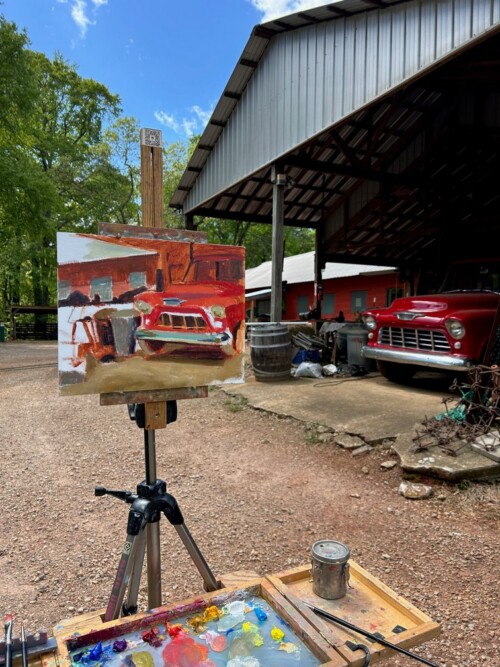 In the Red by Lisa Swift easel