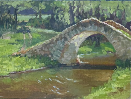 Sunlit Bridge in Spring by Meagan Thomas
