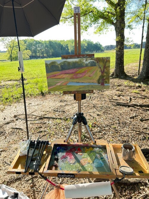 Sunny Patchwork by Lisa Swift easel
